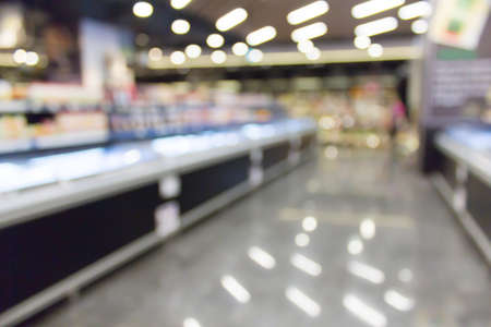 Abstract blur interior supermarket in shopping mall for backgroundの写真素材