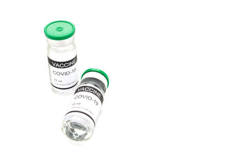 The covid-19 vaccine in glass bottles for prevention, immunization, and treatment from coronavirus...