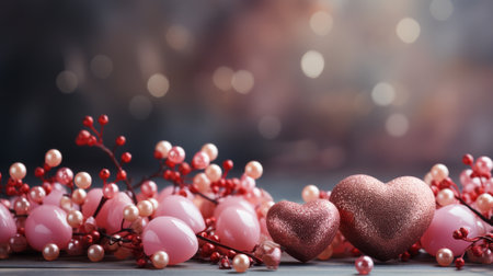 Valentine's Day background filled with hearts. The hearts are arranged in a variety of patterns. AI Generated.の素材