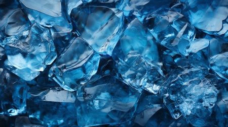 Background image of ice-cracking. Close-up. Blue color. AI Generated.の素材