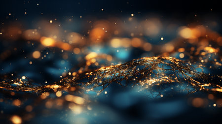 Abstract glittering texture with a mix of gold and blue. AI Generated.の素材