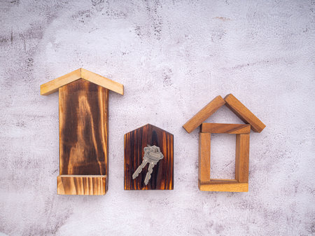 Mortgage and interest on the house. Interest rate financial, buy of property, home, and mortgage rates. Concept of investment housing and real estate.の写真素材