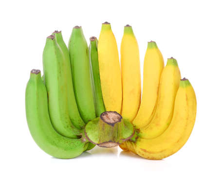 Ripe Banana Isolated on Whiteの写真素材