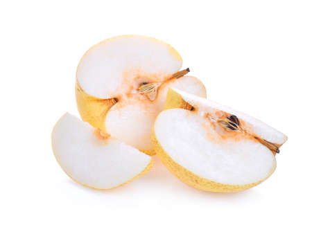 chinese pear isolated on white backgroundの写真素材
