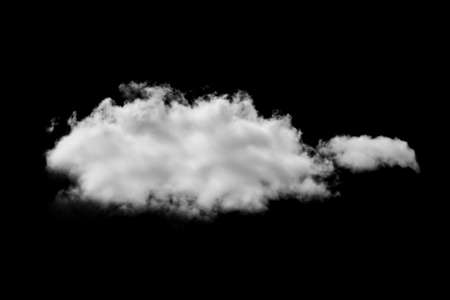 white cloud isolated on black backgroundの写真素材