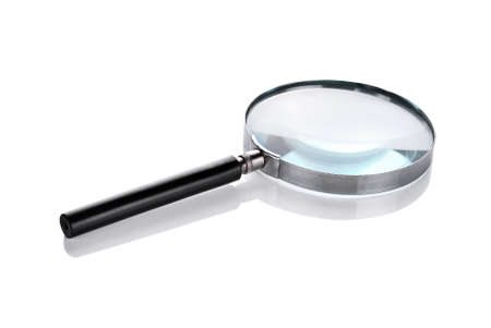 magnifying glass isolated on white backgroundの写真素材