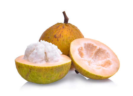 santol fruit isolated on white backgroundの写真素材