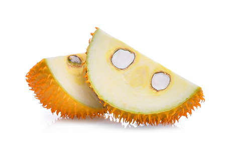slice of Baby Jackfruit,Gac fruit isolated on white background