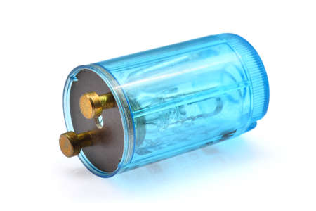 fluorescent light starter isolate on white backgroundの写真素材