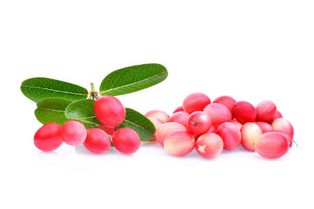 karanda or carunda tropical fruit isolated on white backgroundの写真素材