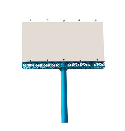 big blank billboard isolated on white background for advertisementの写真素材