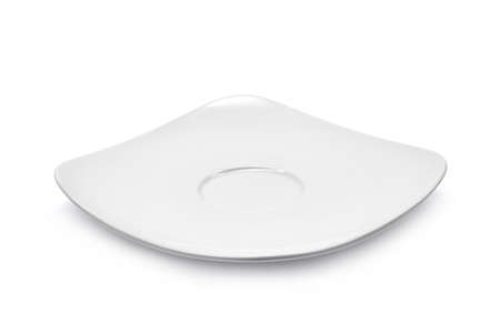 empty white plate isolated on white backgroundの写真素材