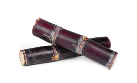 brown cane sugar isolated on white backgroundの写真素材