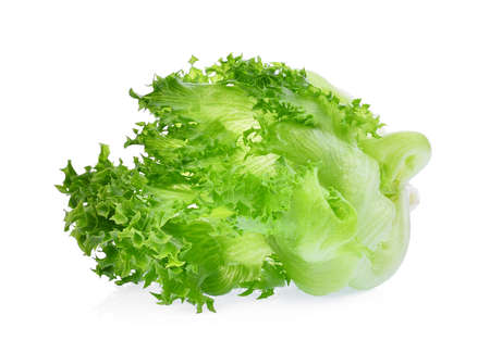 green iceberg lettuce isolated on white background