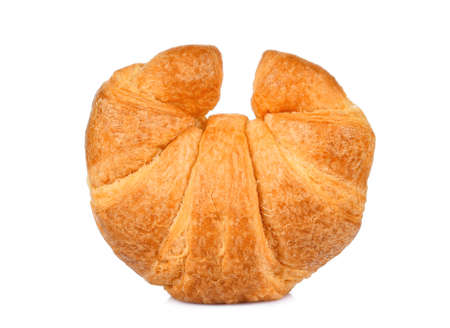 fresh croissant isolated on white backgroundの写真素材