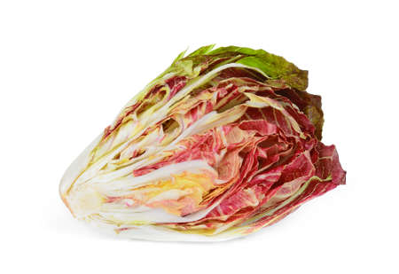 half radicchio vegetable isolated on white backgroundの写真素材