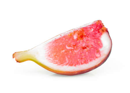 sliced fig fruit isolated on white backgroundの写真素材