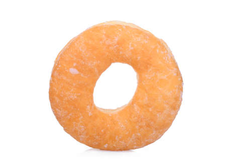 single donut isolated on white backgroundの写真素材