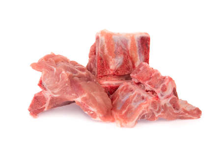raw pork bone isolated on white background