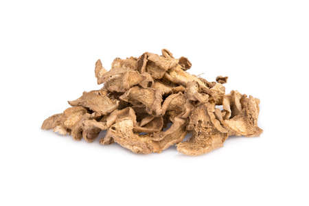 dried ginger isolated on white backgroundの写真素材