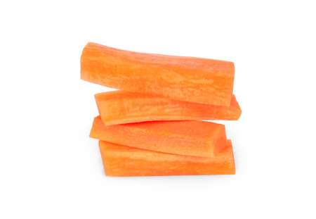 carrot sticks isolated on white backgroundの写真素材