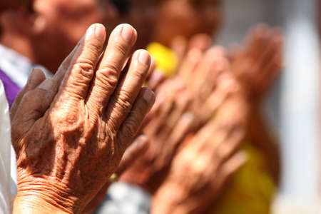 hand old man and wizened の写真素材