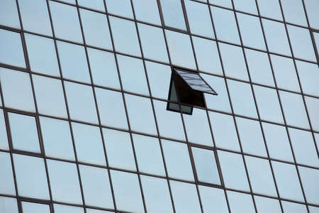 Windows Row Glass Building Reflect openの写真素材