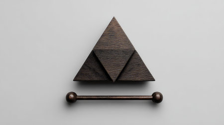 This abstract wooden sculpture showcases geometric shapes in a minimalist style, emphasizing texture and creativity. Perfect for modern decor.の素材