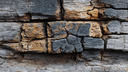 A stunning close-up image of cracked and weathered wood showcasing intricate textures and tones. Ideal for artistic projects and rustic themes.の素材
