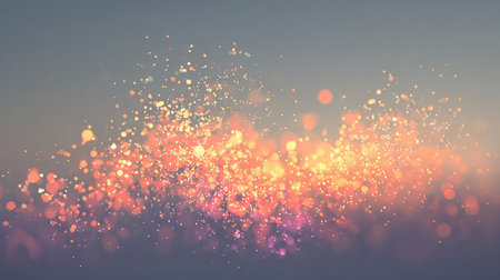 Stunning abstract background featuring vibrant bokeh lights and soft glows, creating a dreamy atmosphere perfect for artistic projects or decorations.の素材