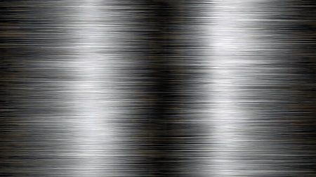 A sleek brushed metal texture showcasing subtle striations and a reflective surface. This image is perfect for backgrounds, design projects, and industrial themes.の素材