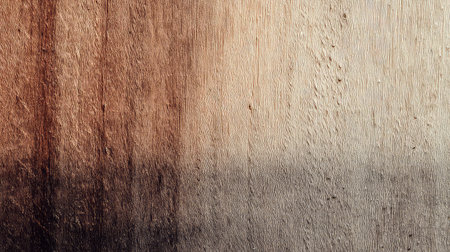 This image showcases a beautifully textured wood surface with warm tones and a subtle gradient. Ideal for artistic and design projects, the natural patterns evoke a sense of warmth and rustic elegance. Perfect as a background for creative visuals.の素材