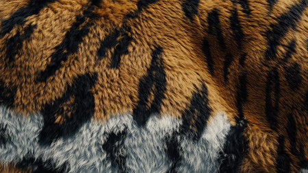 A stunning close-up capture of tiger fur texture, showcasing intricate natural patterns and vibrant colors. Perfect for wildlife and nature enthusiasts.の素材
