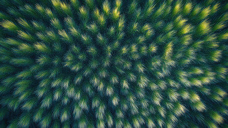 This stunning aerial view captures a vibrant green texture of grass, showcasing intricate patterns and depth, perfect for nature-themed projects.の素材