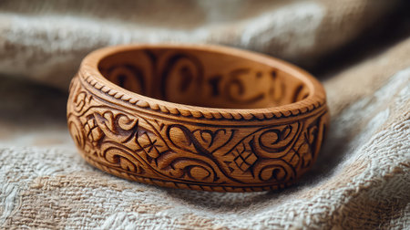 This elegant handcrafted wooden bracelet showcases intricate carvings and unique designs. Perfect for adding a touch of nature-inspired beauty to any outfit.の素材