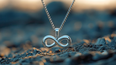 This stunning silver infinity necklace pendant showcases elegant design and craftsmanship, perfect for fashion lovers and meaningful gifts.の素材