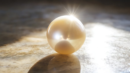 This stunning image features a glossy white sphere positioned on a smooth surface. The soft shadows and light reflections create an elegant atmosphere, evoking beauty and tranquility. Perfect for design projects or luxury themes.の素材