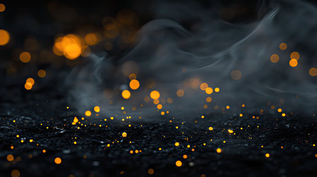 Ethereal scene featuring glowing particles and smoke that evokes a mystical atmosphere, perfect for enhancing various creative projects.の素材