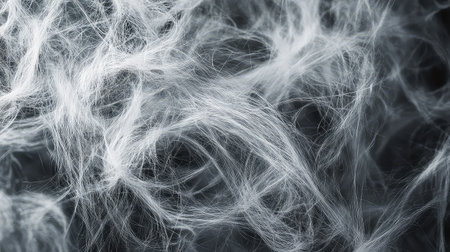 This image showcases an abstract arrangement of soft white fibers on a dark background, perfect for enhancing creative projects and artistic designs.の素材