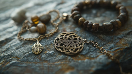 Discover a stunning collection of artisan jewelry showcasing intricate metalwork and natural stones, perfect for adding elegance and style to any outfit.の素材