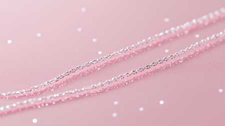 A visually stunning arrangement of delicate pink beads on a soft pastel background, enhanced by sparkling elements, perfect for crafting projects.の素材