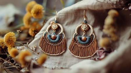 This image captures beautifully crafted macramの素材