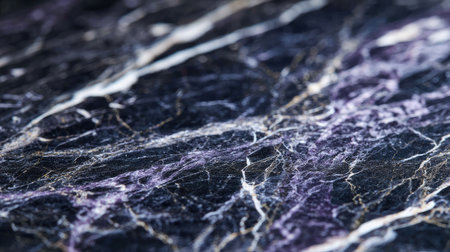 Captivating close-up of deep purple marble showcasing intricate veins and textures. Ideal for interior design, architectural projects, or elegant backgrounds.の素材