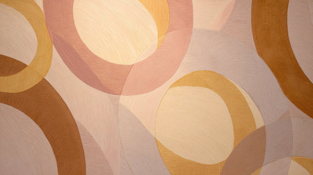 This abstract image features a harmonious blend of soft colors and curved shapes, perfect for modern interior design projects or artistic presentations.の素材