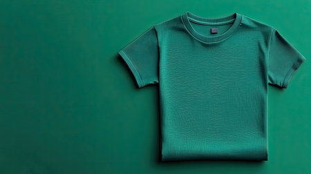 A soft green t-shirt displayed on a solid background, perfect for showcasing fashion apparel with a focus on comfort and style. Ideal for casual wear and versatile outfits.の素材