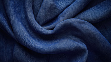 Discover the beauty of this close-up image showcasing a soft blue fabric. The elegant texture and rich color offer great potential for design and fashion projects.の素材