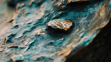 This close-up image showcases a richly textured natural surface, highlighting its intricate patterns and vibrant colors. Ideal for artistic projects.の素材