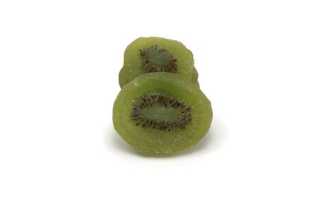Kiwi delicious drop dry green on a white backgroundの写真素材