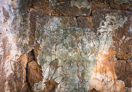 Background laterite plaster craft built by ancient people.の写真素材