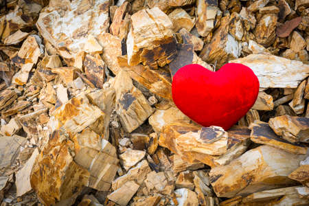Heart on a rocky mountain like that forged like a stone.の写真素材